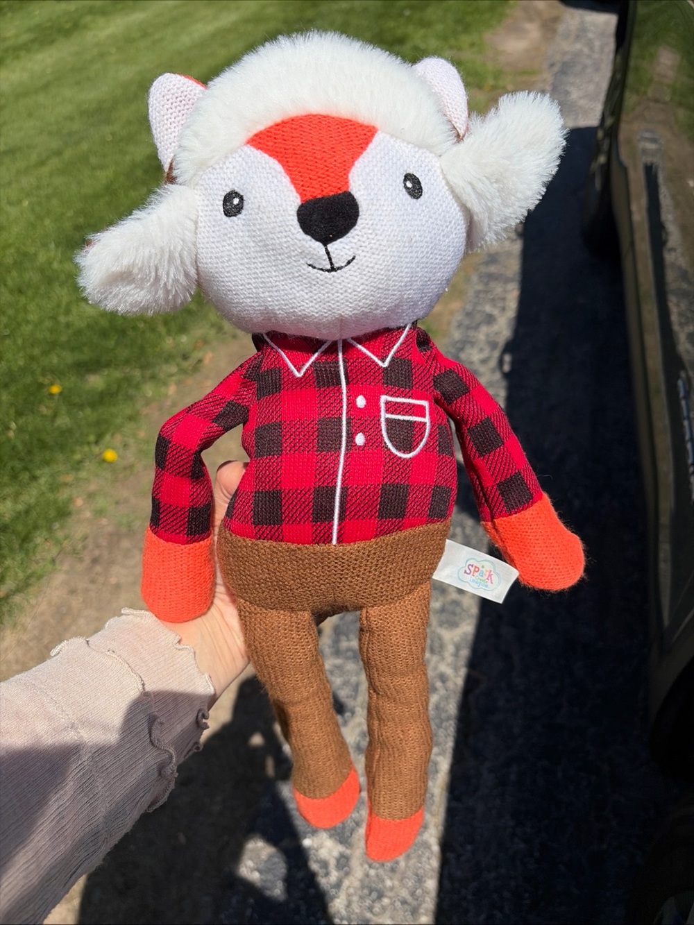 Plush Fox Toy that rattles when you shake it